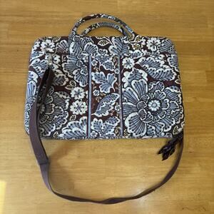 Vera Bradley Laptop Computer Crossbody Bag Hard‎ Sided Slate Blooms